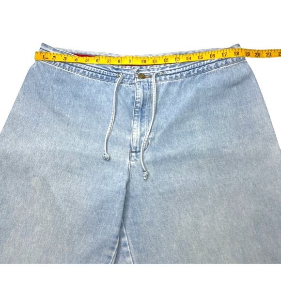 Anne Klein Women's Drawstring Jeans High Rise Wide Leg - Size XL, Light Blue - Picture 4 of 16